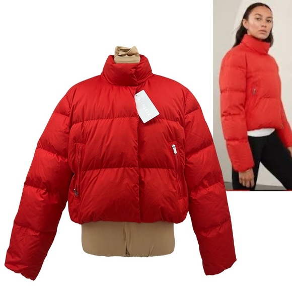 Athleta (NWT Large) Red Summit Cropped Puffer Jacket - Picture 1 of 12
